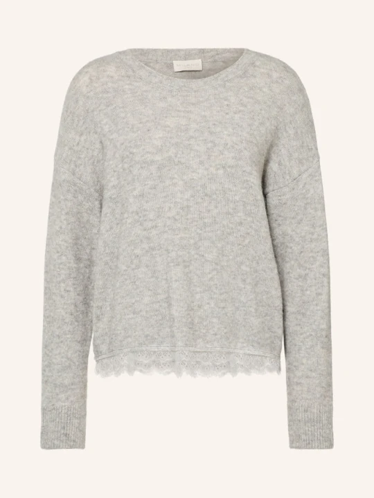 Zdjęcie produktu Milano Italy Sweter Z Koronką grau JASNOCZARY