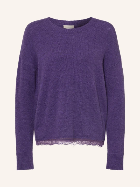 Zdjęcie produktu Milano Italy Sweter Z Koronką lila