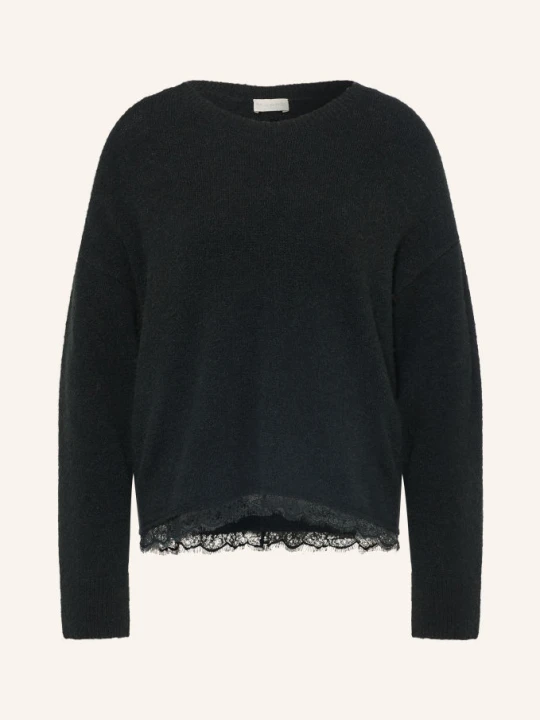 Zdjęcie produktu Milano Italy Sweter Z Koronką schwarz CZARNY