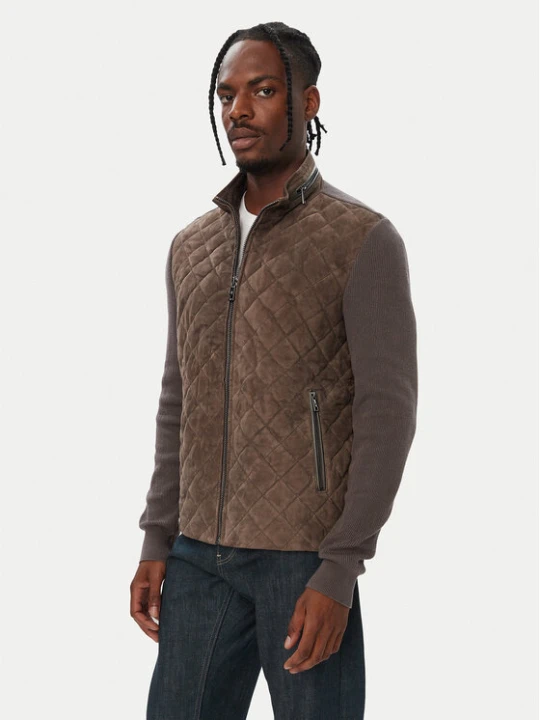 Zdjęcie produktu Milestone Kurtka skórzana MSPaxton 631624 60885 Szary ciemny Regular Fit
