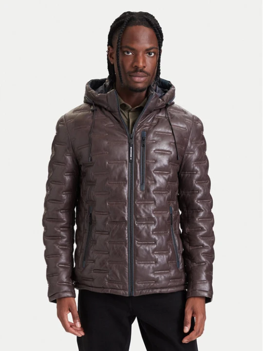 Zdjęcie produktu Milestone Kurtka skórzana Tamino 631019 60305 Brązowy ciemny Regular Fit