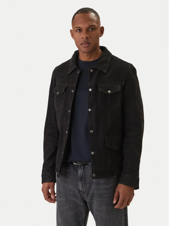 Zdjęcie produktu Milestone Kurtka skórzana Valerio 612205 60790 Czarny Slim Fit
