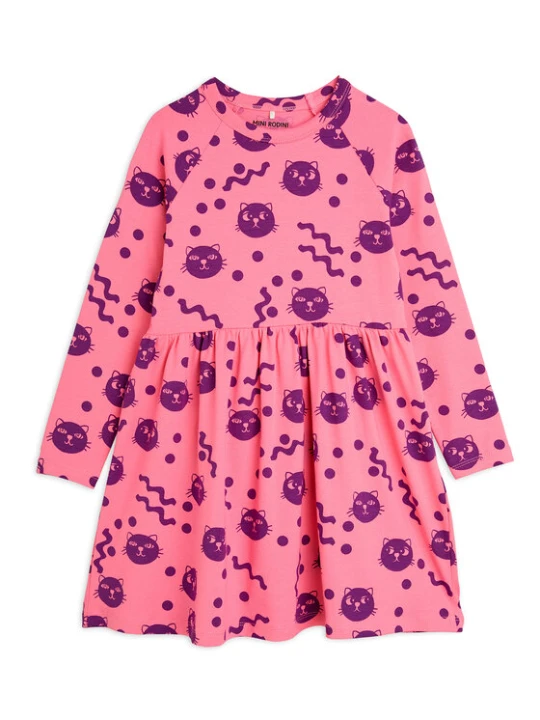 Zdjęcie produktu MINI RODINI Sukienka codzienna Squiggly Cats 2515010628 Różowy Regular Fit