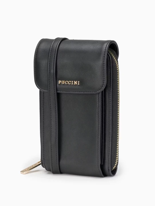 Zdjęcie produktu Mini torebka damska na pasku czarna Puccini