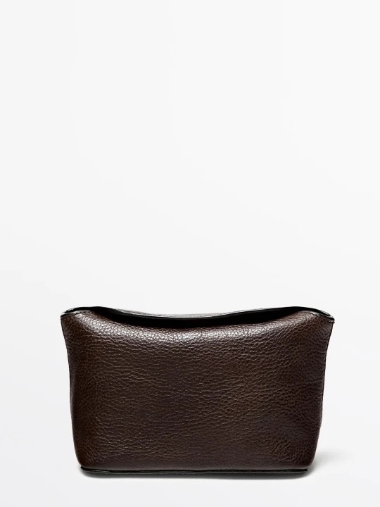 Zdjęcie produktu Mini Torebka Do Ręki Ze Skóry Nappa - Brązowy - Massimo Dutti - Female