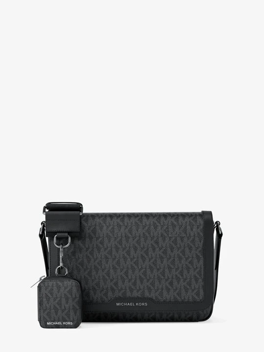Zdjęcie produktu Miniaturowa torebka do przewieszenia przez ramię Hudson z charakterystycznym logo i etui na słuchawki Apple Airpods Pro® Michael Kors CZARNY (Czarny)