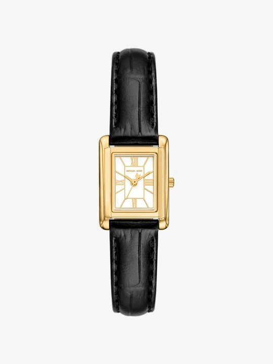 Zdjęcie produktu Miniaturowy zegarek Essex w złotym kolorze z paskiem ze skóry z fakturą łuski krokodyla Michael Kors