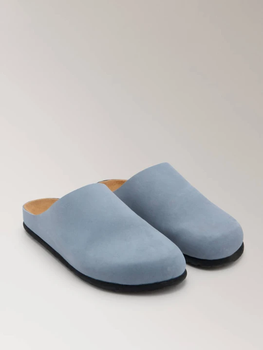 Zdjęcie produktu Minimalistyczne skórzane chodaki szary - Kobieta - MANGO