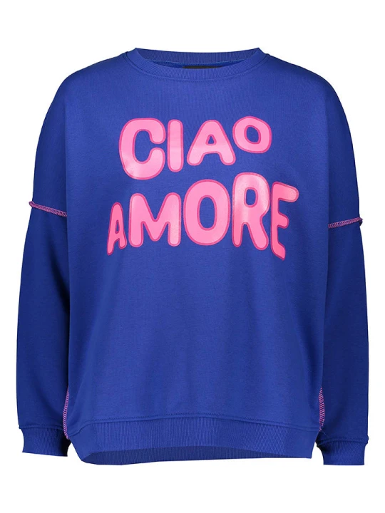 Zdjęcie produktu miss goodlife Bluza "Ciao amore" w kolorze granatowym rozmiar: XL