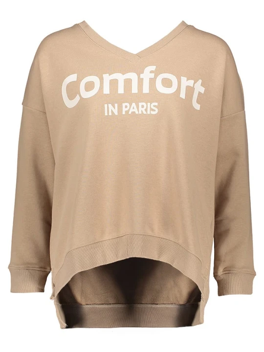 Zdjęcie produktu miss goodlife Bluza "Comfort in Paris" w kolorze beżowym rozmiar: L