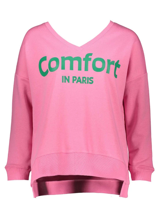 Zdjęcie produktu miss goodlife Bluza "Comfort in Paris" w kolorze różowym rozmiar: L