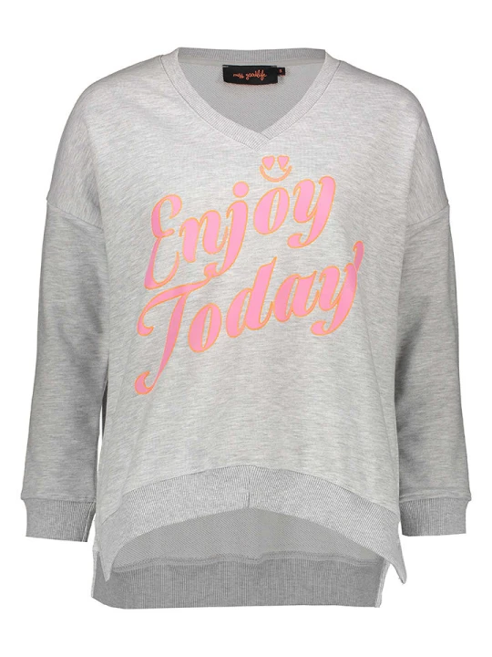 Zdjęcie produktu miss goodlife Bluza "Enjoy today" w kolorze jasnoszarym rozmiar: M