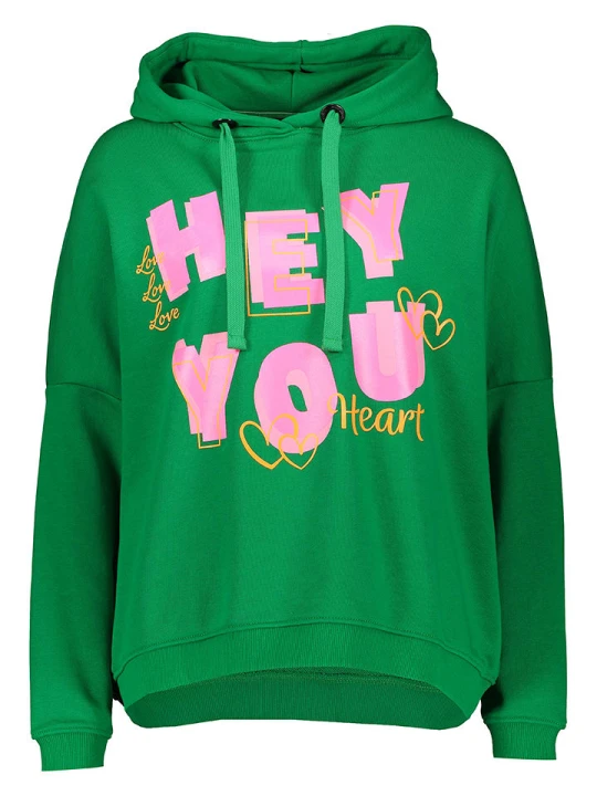 Zdjęcie produktu miss goodlife Bluza "Hey You" w kolorze zielonym rozmiar: XS