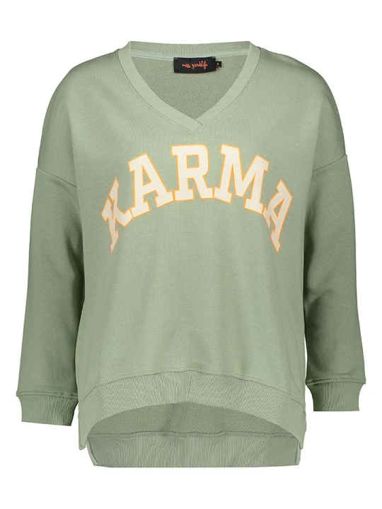 Zdjęcie produktu miss goodlife Bluza "Karma" w kolorze oliwkowym rozmiar: L