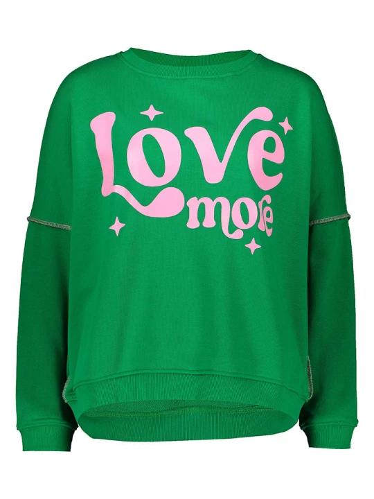 Zdjęcie produktu miss goodlife Bluza "Love more" w kolorze zielonym rozmiar: M