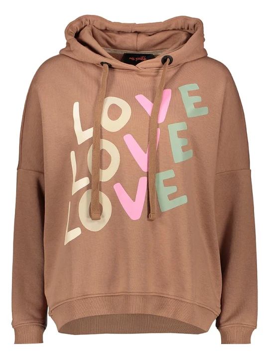 Zdjęcie produktu miss goodlife Bluza "Love" w kolorze jasnobrązowym rozmiar: XL