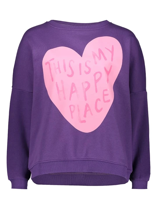 Zdjęcie produktu miss goodlife Bluza "This is my happy place" w kolorze fioletowym rozmiar: L