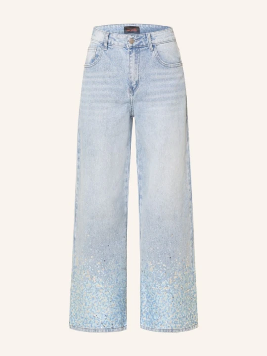 Zdjęcie produktu Miss Goodlife Jeansy Wide Leg Z Cekinami blau 24 BLUE