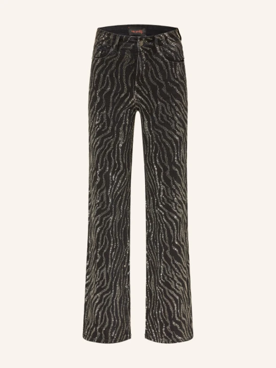 Zdjęcie produktu Miss Goodlife Jeansy Wide Leg Z Kamyczkami Ozdobnymi schwarz 2 BLACK