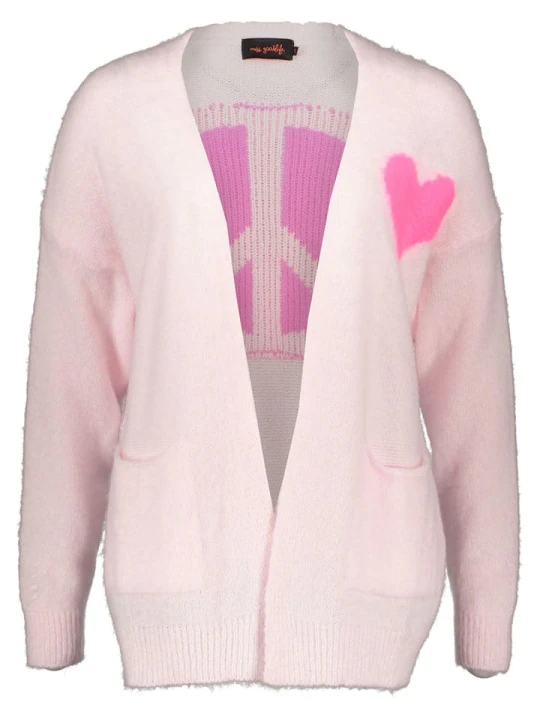 Zdjęcie produktu miss goodlife Kardigan "Peace" w kolorze jasnoróżowym rozmiar: L