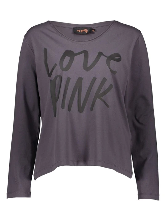 Zdjęcie produktu miss goodlife Koszulka "Love Pink" w kolorze antracytowym rozmiar: S