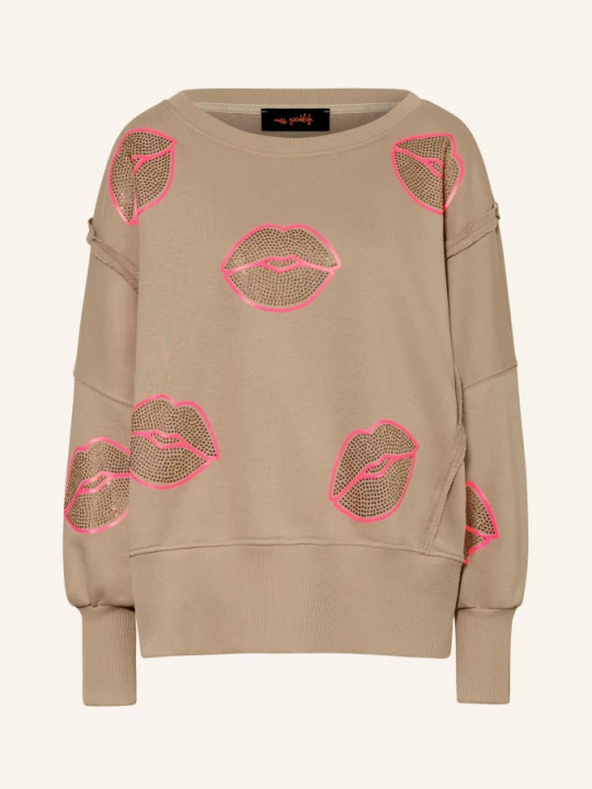 Zdjęcie produktu Miss Goodlife Oversized Bluza Z Kamieniami Ozdobnymi beige