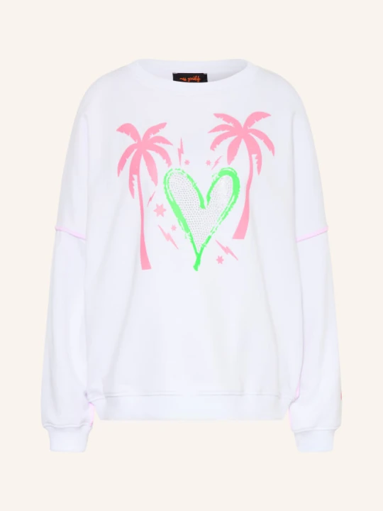 Zdjęcie produktu Miss Goodlife Oversize'owa Bluza Z Kamieniami Ozdobnymi weiss biały