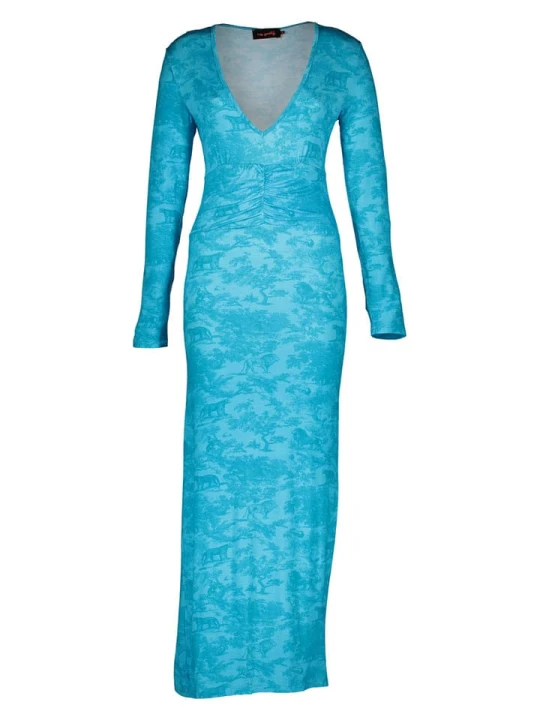 Zdjęcie produktu miss goodlife Sukienka "Blue Jungle" w kolorze niebieskim rozmiar: XL