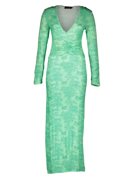 Zdjęcie produktu miss goodlife Sukienka "Green Jungle" w kolorze zielonym rozmiar: XL