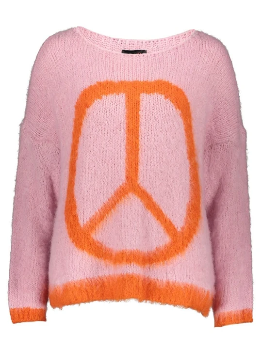 Zdjęcie produktu miss goodlife Sweter "Peace" w kolorze jasnoróżowym rozmiar: XL