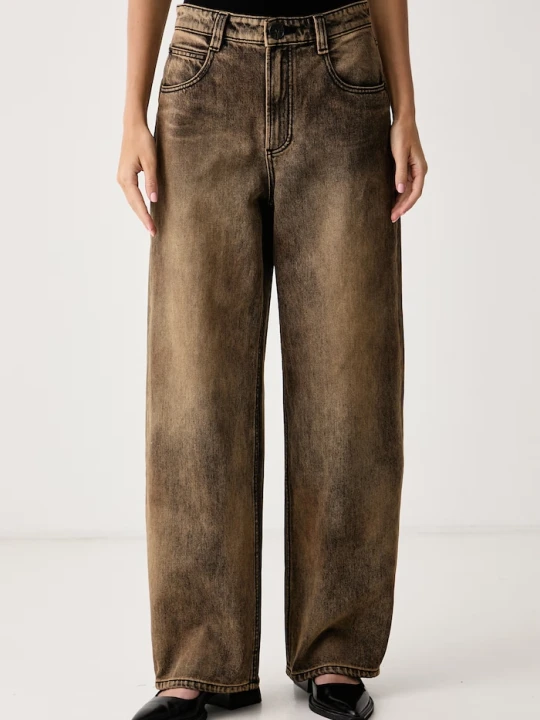 Zdjęcie produktu Miss Sixty jeansy wide leg damskie brązowy