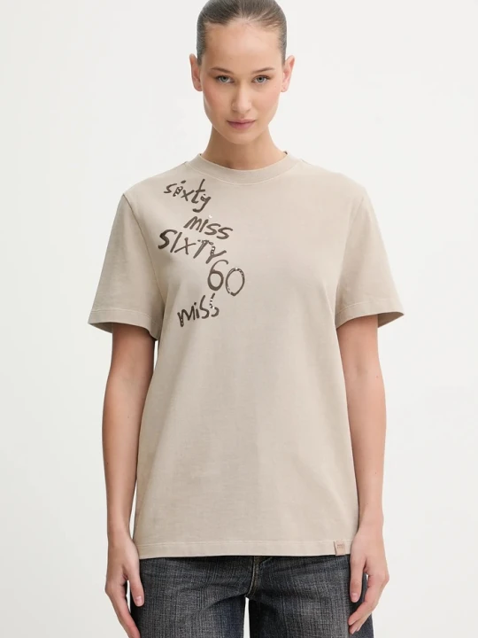 Zdjęcie produktu Miss Sixty t-shirt bawełniany beżowy