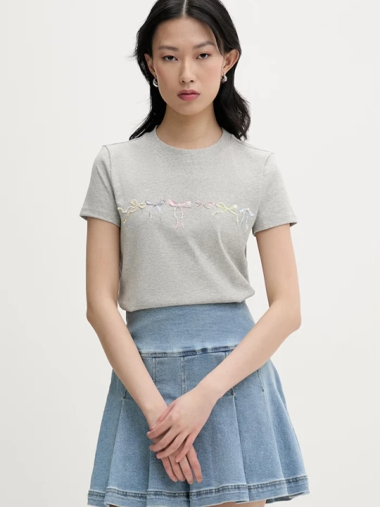 Zdjęcie produktu Miss Sixty T-shirt damski bawełniany z elastanem szary