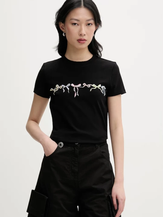 Zdjęcie produktu Miss Sixty T-shirt damski bawełniany z elastanem czarny