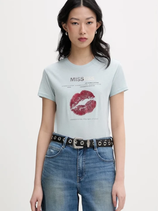 Zdjęcie produktu Miss Sixty T-shirt damski z bawełną niebieski