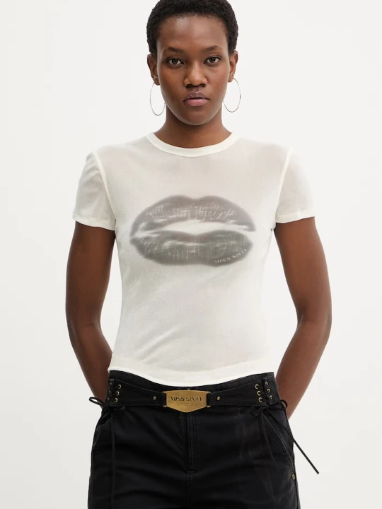 Zdjęcie produktu Miss Sixty t-shirt welurowy beżowy