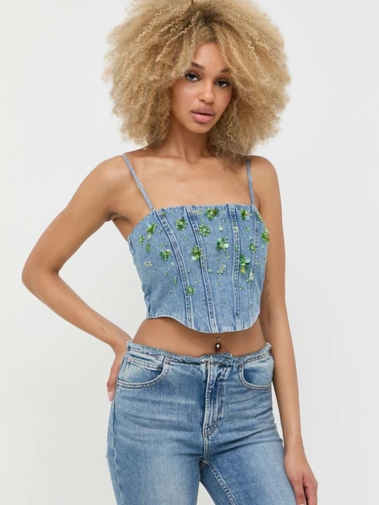 Zdjęcie produktu Miss Sixty top jeansowy niebieski