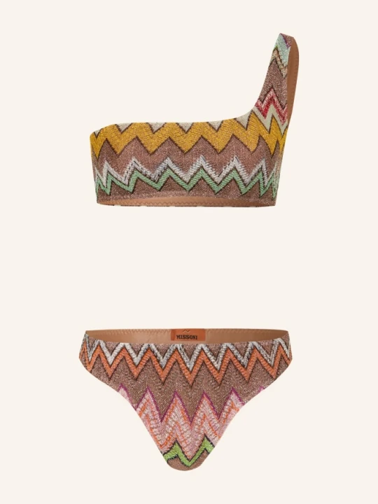 Zdjęcie produktu Missoni Bikini Na Jedno Ramię Z Brokatową Lamówką braun brązowy