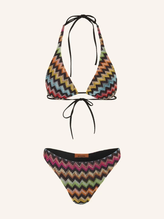 Zdjęcie produktu Missoni Bikini Typu Trójkąt Z Brokatową Lamówką schwarz czarny