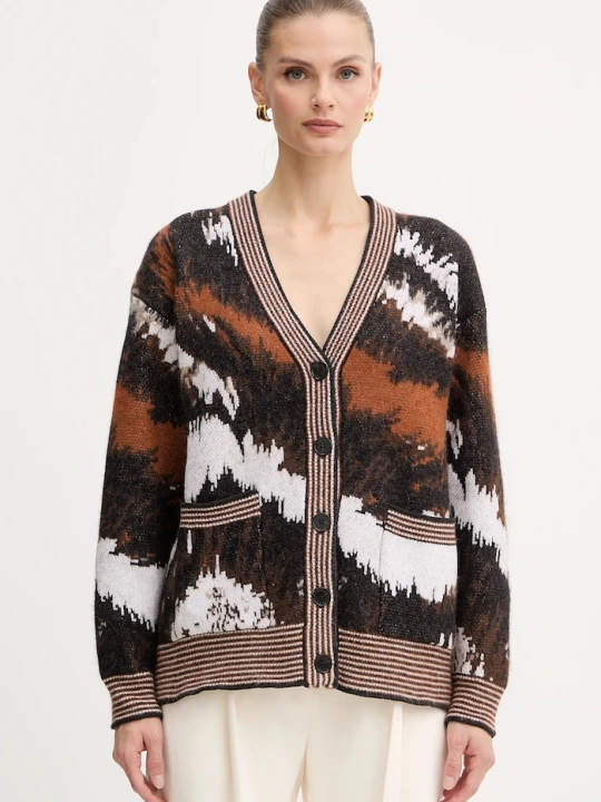 Zdjęcie produktu Missoni kardigan z dodatkiem alpaki brązowy