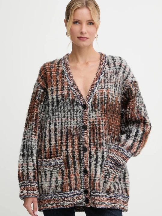 Zdjęcie produktu Missoni kardigan z dodatkiem wełny brązowy