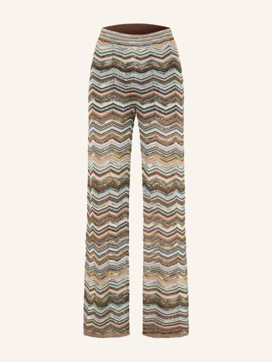 Zdjęcie produktu Missoni Spodnie Z Dzianiny Z Brokatową Przędzą I Cekinami braun brązowy