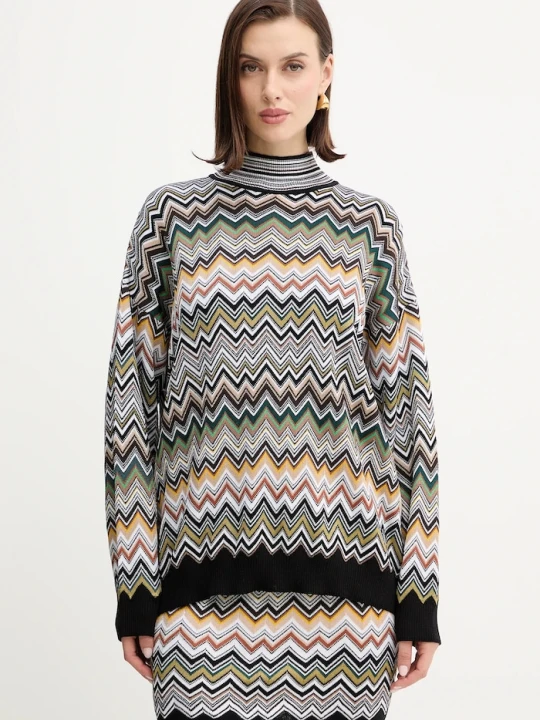 Zdjęcie produktu Missoni sweter z dodatkiem wełny brązowy