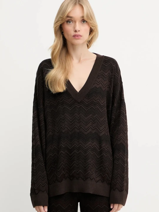 Zdjęcie produktu Missoni sweter z wełną brązowy