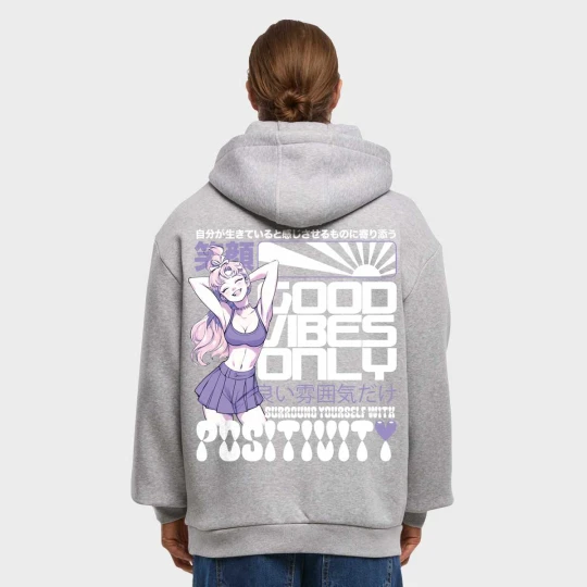 Zdjęcie produktu Manga Girl Fluffy Hoody Mister Tee szary