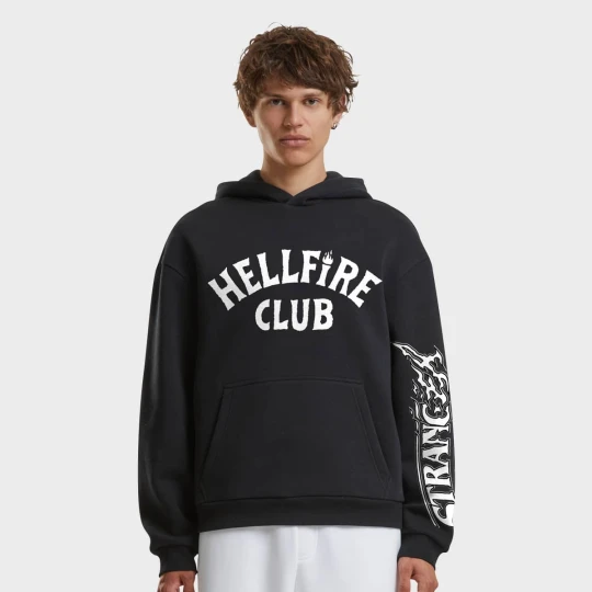 Zdjęcie produktu Stranger Things Hellfire Club Fluffy Hoody Mister Tee czarny