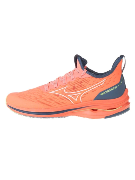 Zdjęcie produktu Mizuno Buty "Wave Ride Neo 2" w kolorze niebiesko-pomarańczowym do biegania rozmiar: 37