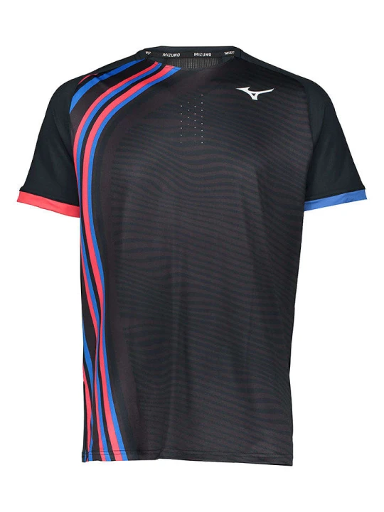 Zdjęcie produktu Mizuno Koszulka funkcyjna "Shadow" w kolorze czarno-niebiesko-czerwonym rozmiar: M