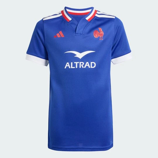 Zdjęcie produktu Młodzieżowa koszulka France Rugby Home Replica Adidas Semi Lucid Blue