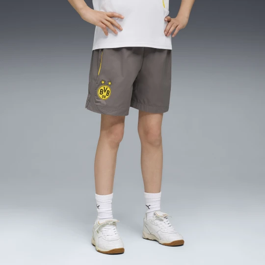 Zdjęcie produktu MÅ‚odzieÅ¼owe szorty Borussia Dortmund PUMATECH o luÅºnym kroju, OdzieÅ¼, Szary